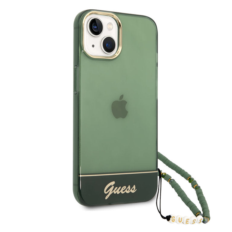 Guess Apple iPhone 14 TPU Beschermend Backcover hoesje - Groen