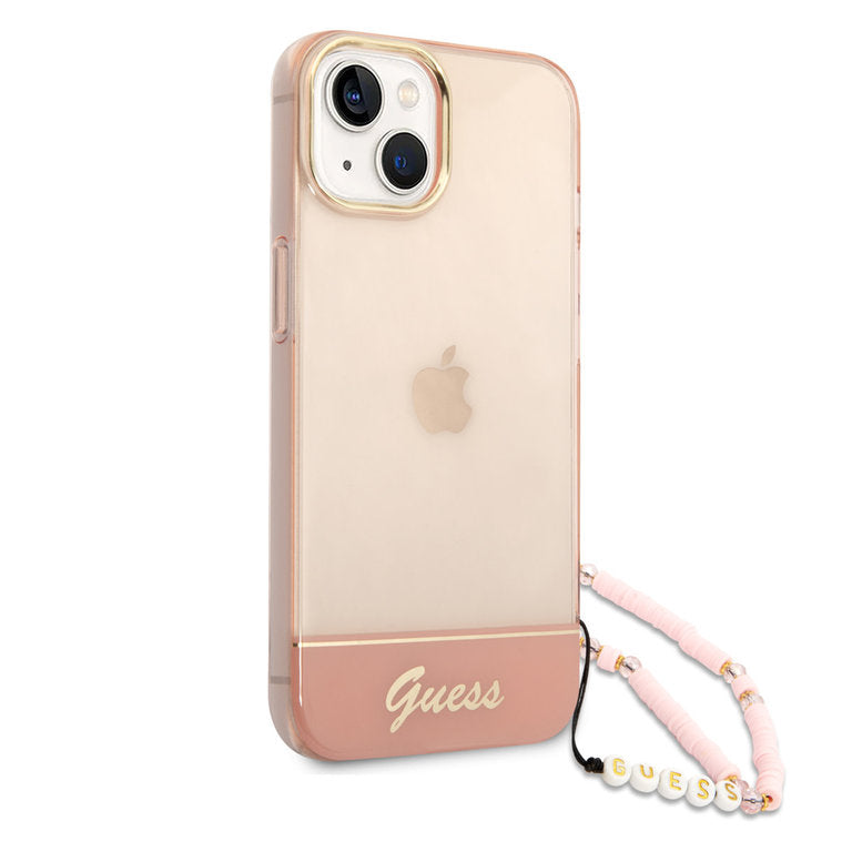 Guess Apple iPhone 14 TPU Beschermend Backcover hoesje - Roze