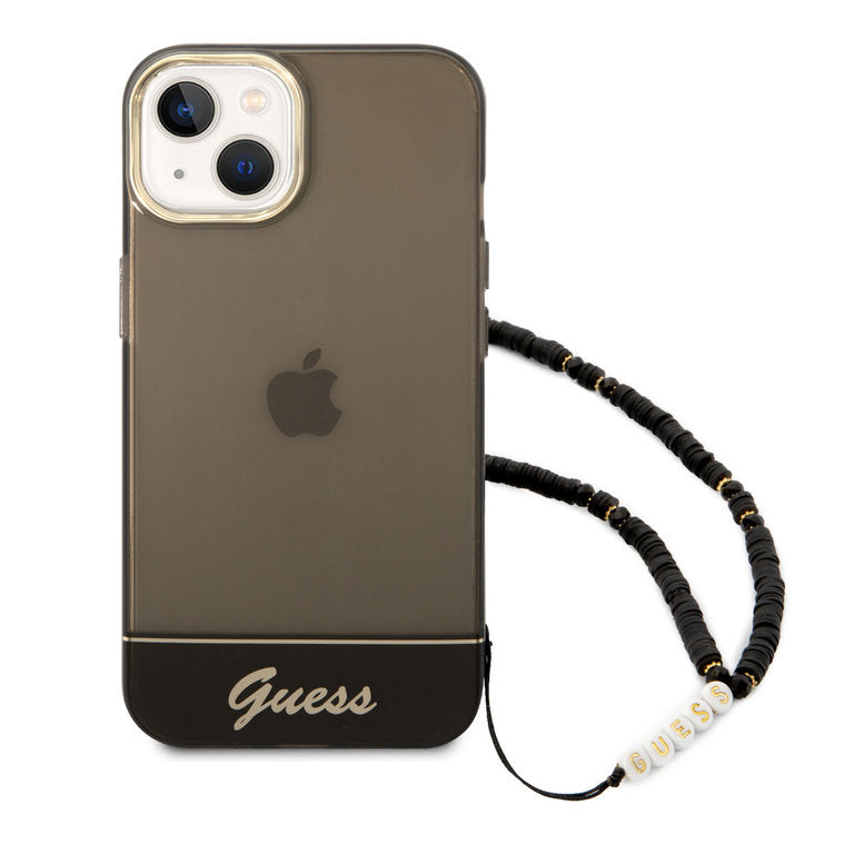 Guess Apple iPhone 14 TPU Beschermend Backcover hoesje - Zwart