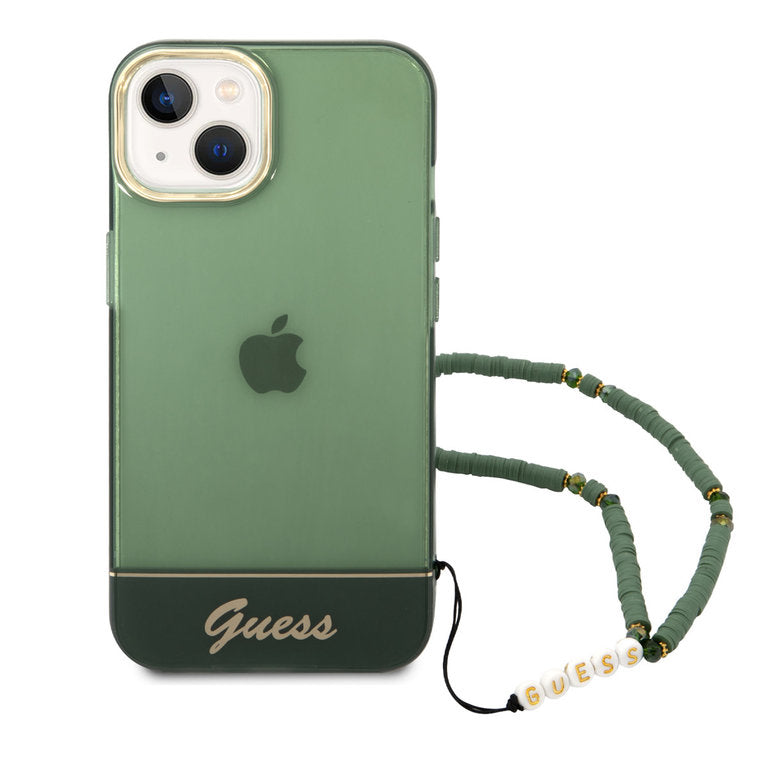 Guess Apple iPhone 14 TPU Beschermend Backcover hoesje - Groen