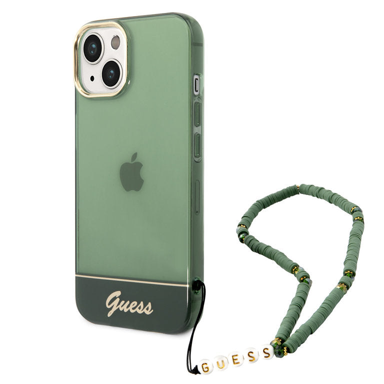 Guess Apple iPhone 14 TPU Beschermend Backcover hoesje - Groen