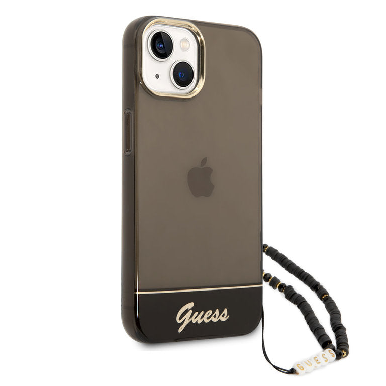 Guess Apple iPhone 14 Pro Max TPU Beschermend Backcover hoesje - Zwart