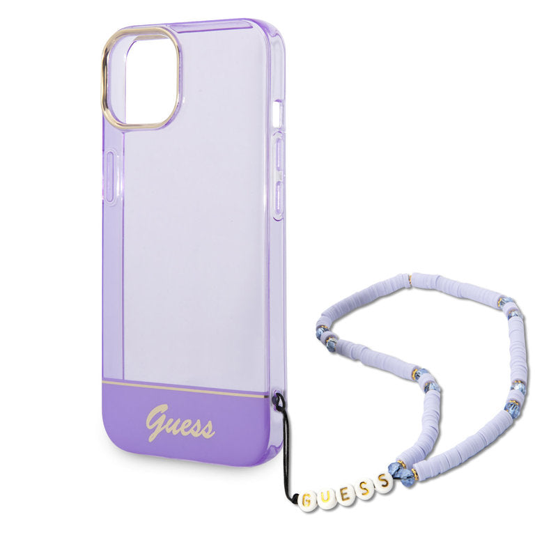 Guess Apple iPhone 14 TPU Beschermend Backcover hoesje - Paars