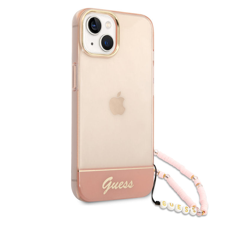 Guess Apple iPhone 14 Pro Max TPU Beschermend Backcover hoesje - Roze