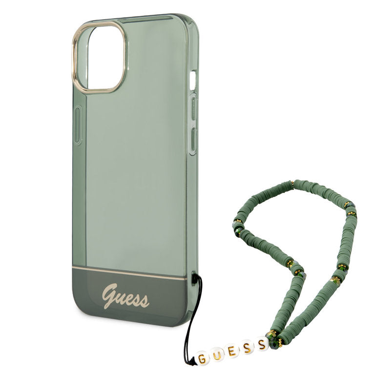 Guess Apple iPhone 14 TPU Beschermend Backcover hoesje - Groen