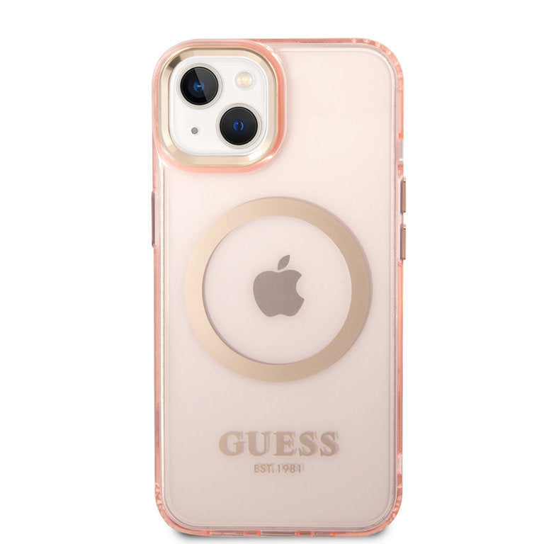 Guess Apple iPhone 14 TPU Beschermend Backcover hoesje - Transparant