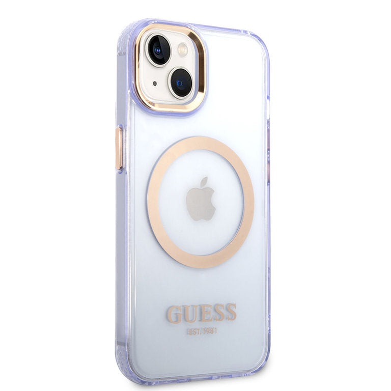 Guess Apple iPhone 14 TPU Beschermend Backcover hoesje - Transparant