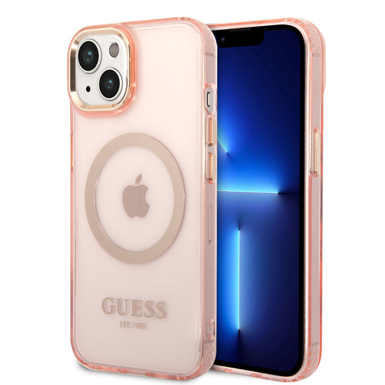 Guess Apple iPhone 14 TPU Beschermend Backcover hoesje - Transparant