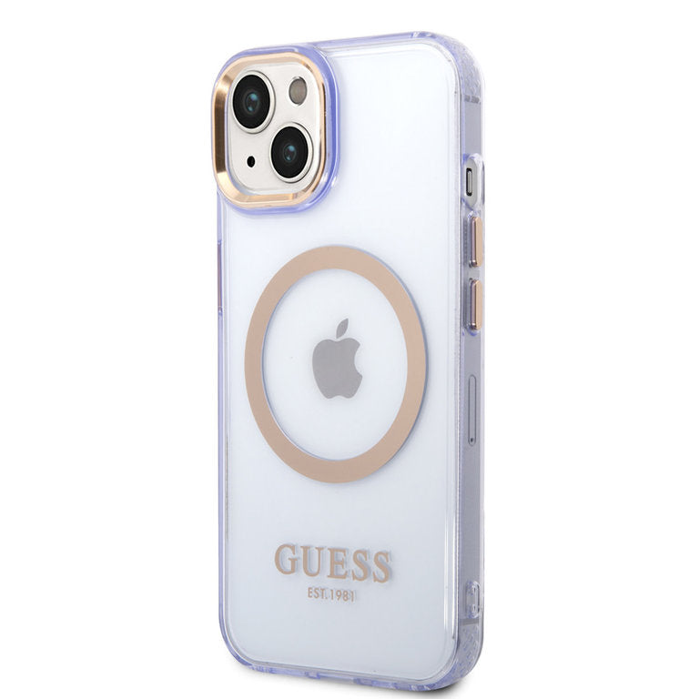 Guess Apple iPhone 14 TPU Beschermend Backcover hoesje - Transparant