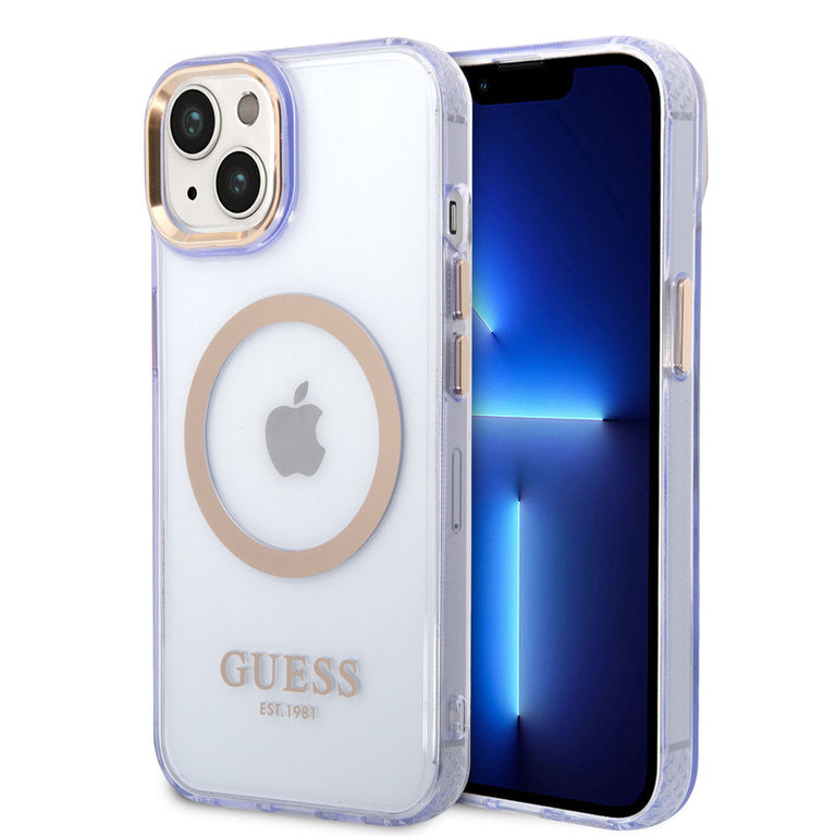 Guess Apple iPhone 14 TPU Beschermend Backcover hoesje - Transparant