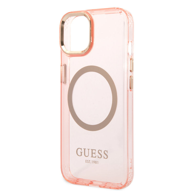 Guess Apple iPhone 14 TPU Beschermend Backcover hoesje - Transparant