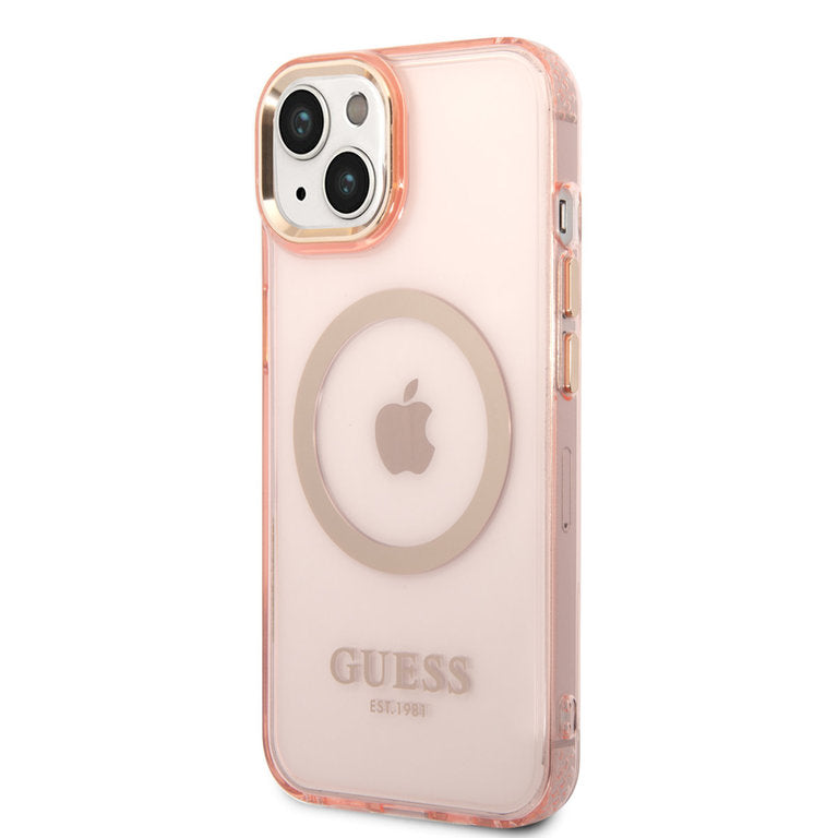 Guess Apple iPhone 14 TPU Beschermend Backcover hoesje - Transparant