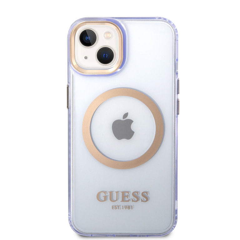 Guess Apple iPhone 14 TPU Beschermend Backcover hoesje - Transparant