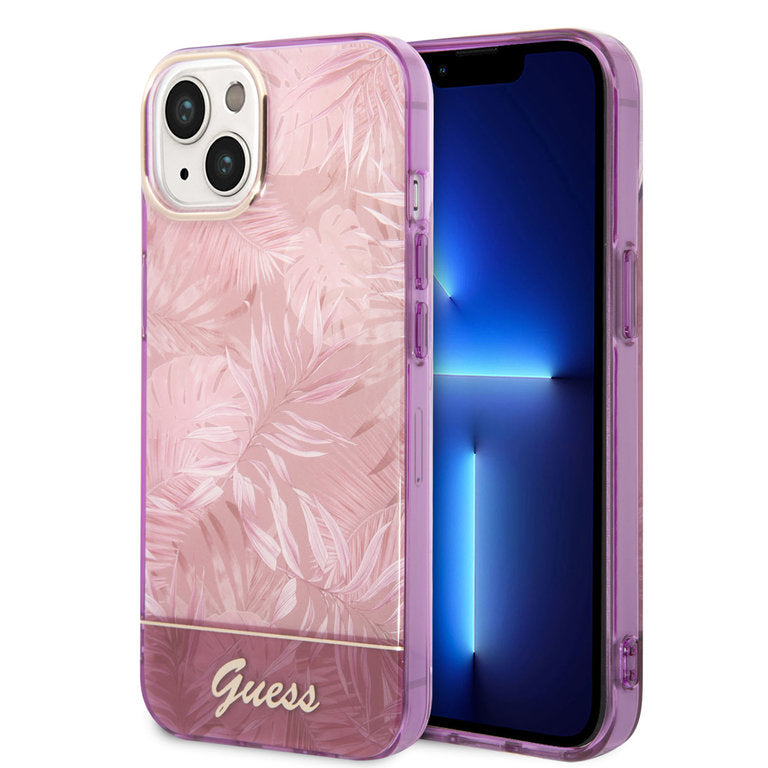 Guess Apple iPhone 14 TPU Beschermend Backcover hoesje - Roze