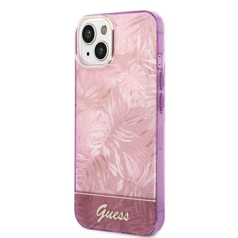 Guess Apple iPhone 14 TPU Beschermend Backcover hoesje - Roze