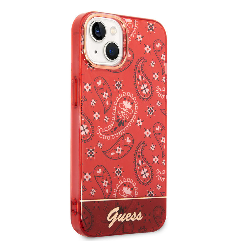Guess Apple iPhone 14 Pro Max TPU Beschermend Backcover hoesje - Rood