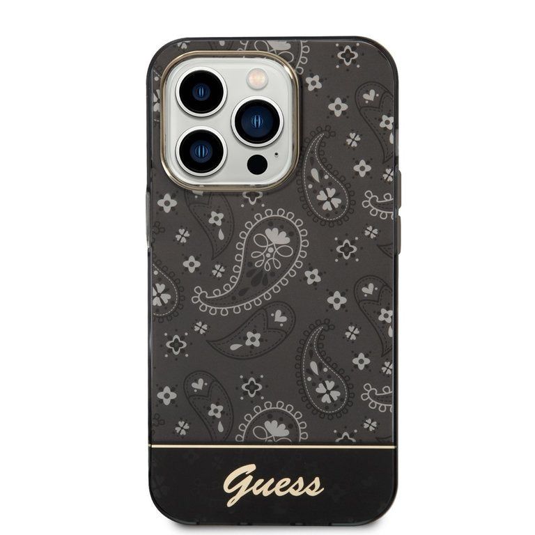 Guess Apple iPhone 14 TPU Beschermend Backcover hoesje - Zwart