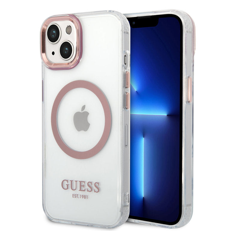 Guess Apple iPhone 14 TPU Beschermend Backcover hoesje - Transparant