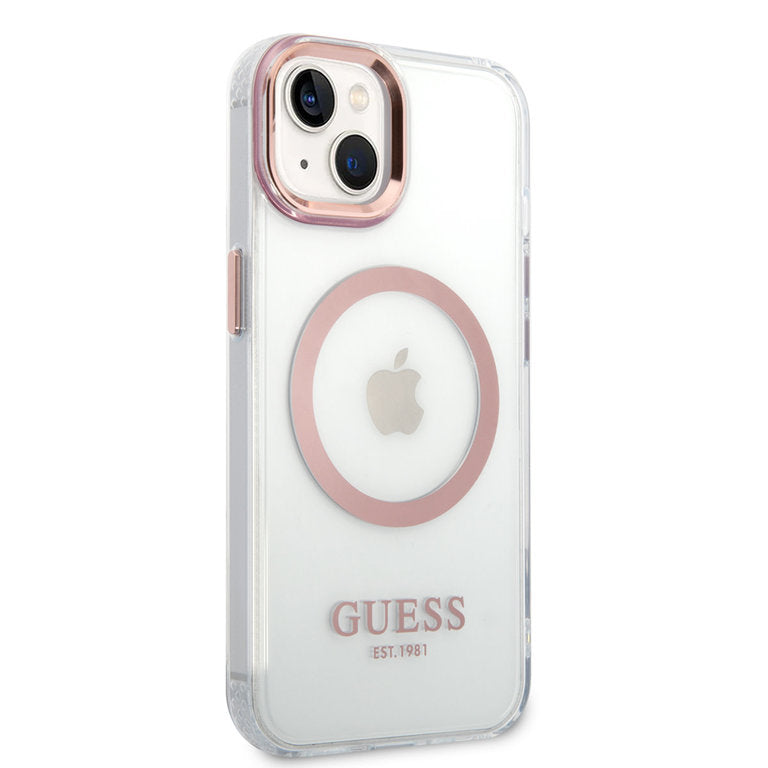 Guess Apple iPhone 14 TPU Beschermend Backcover hoesje - Transparant