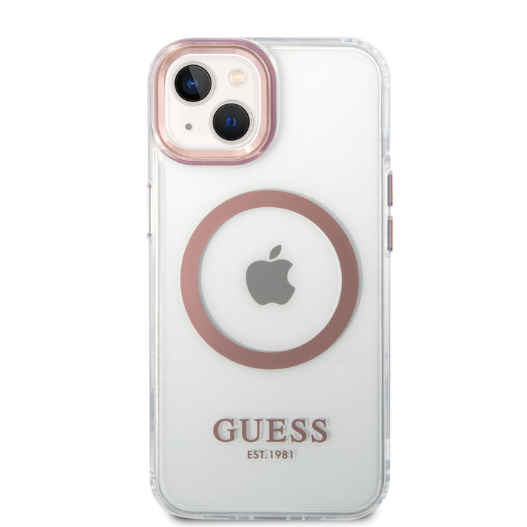 Guess Apple iPhone 14 TPU Beschermend Backcover hoesje - Transparant