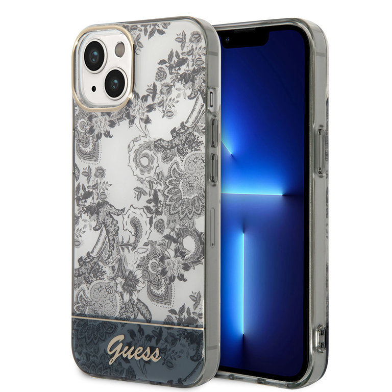 Guess Apple iPhone 14 TPU Beschermend Backcover hoesje - Grijs