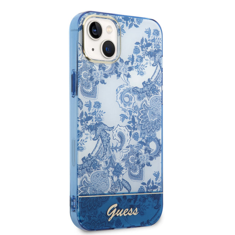 Guess Apple iPhone 14 Pro TPU Beschermend Backcover hoesje - Blauw