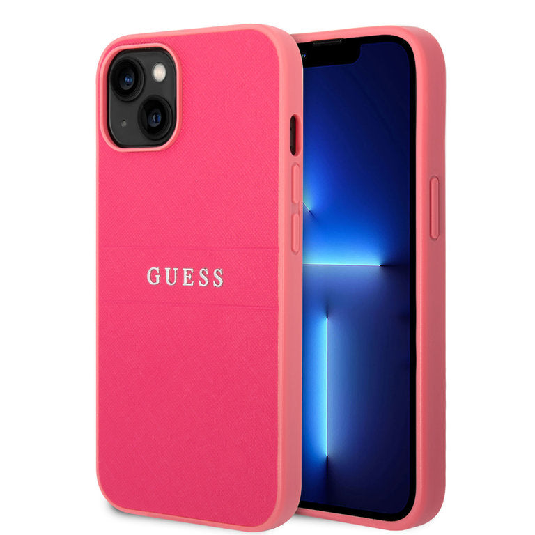 Guess Apple iPhone 14 TPU Beschermend Backcover hoesje - Fuchsia