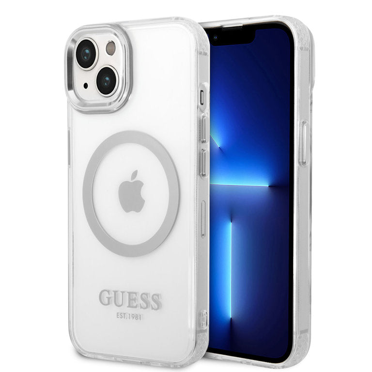 Guess Apple iPhone 14 TPU Beschermend Backcover hoesje - Transparant