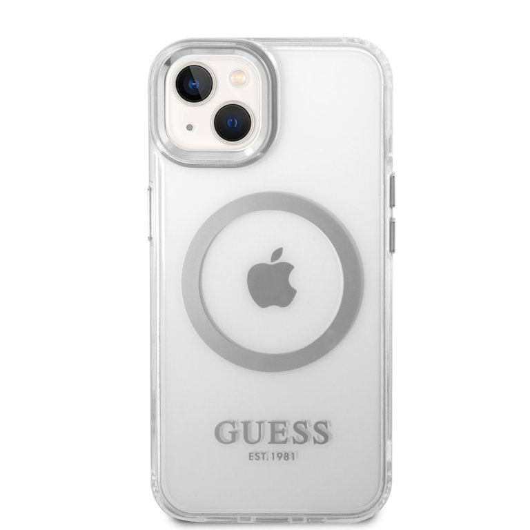 Guess Apple iPhone 14 TPU Beschermend Backcover hoesje - Transparant