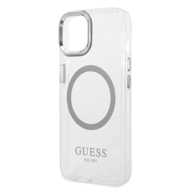 Guess Apple iPhone 14 TPU Beschermend Backcover hoesje - Transparant