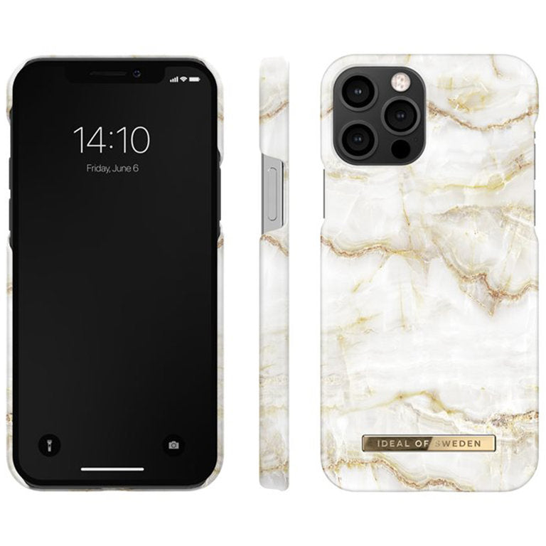 iDeal of Sweden Apple iPhone 12-12 Pro Microfiber Beschermend Backcover hoesje - Marble