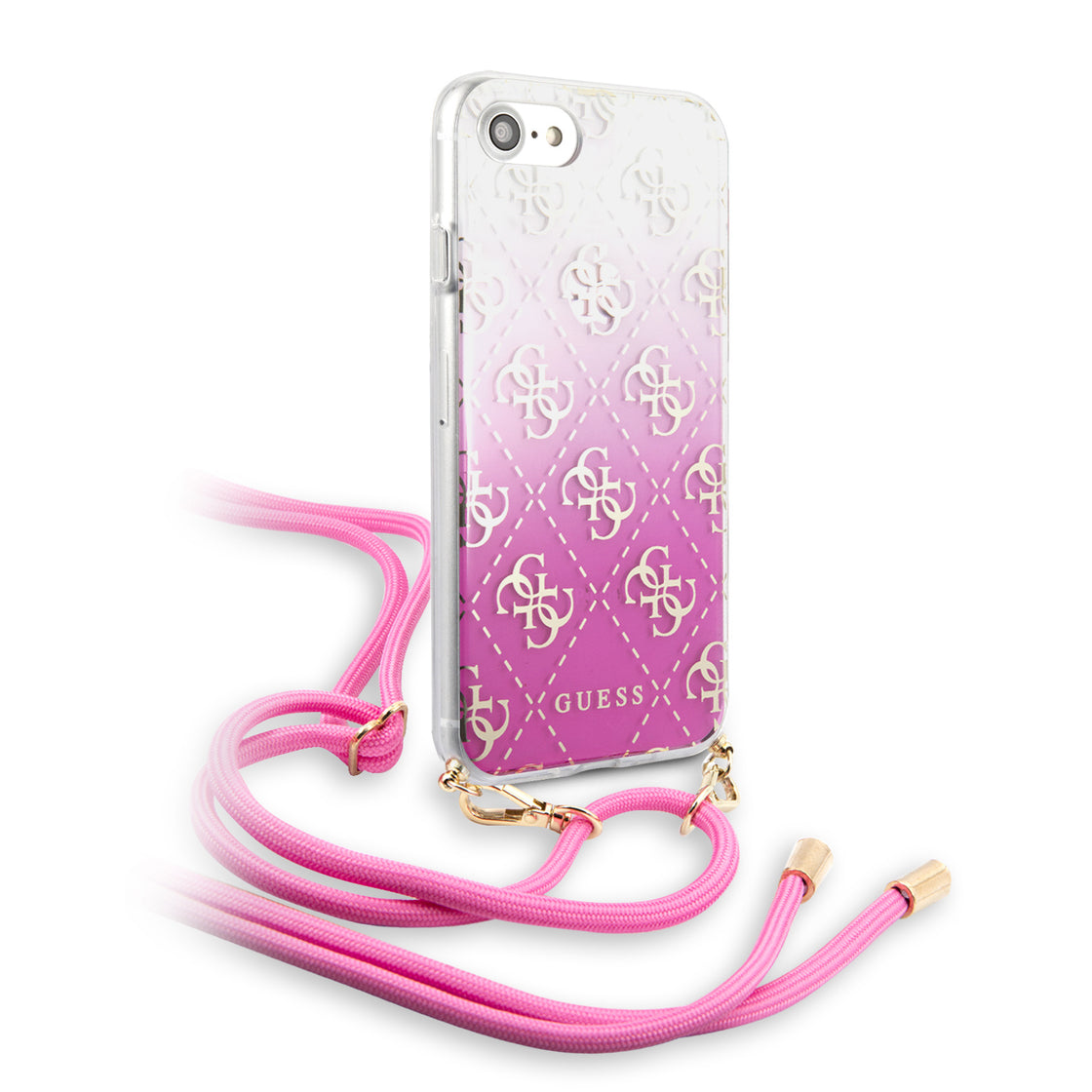 Guess Apple iPhone 7-8-SE Electroplated Beschermend Backcover hoesje - Roze