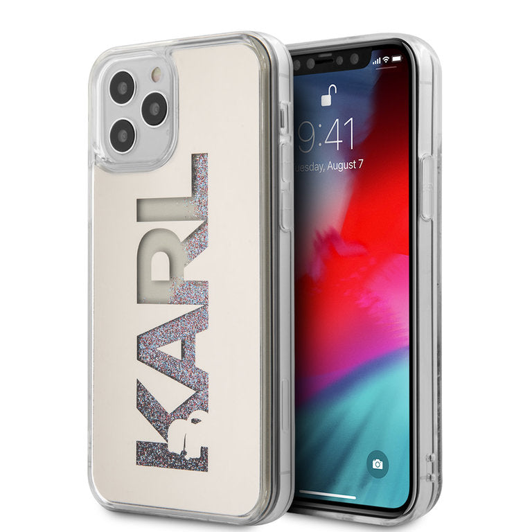 Karl Lagerfeld Apple iPhone 12-12 Pro TPU Beschermend Backcover hoesje - Zilver