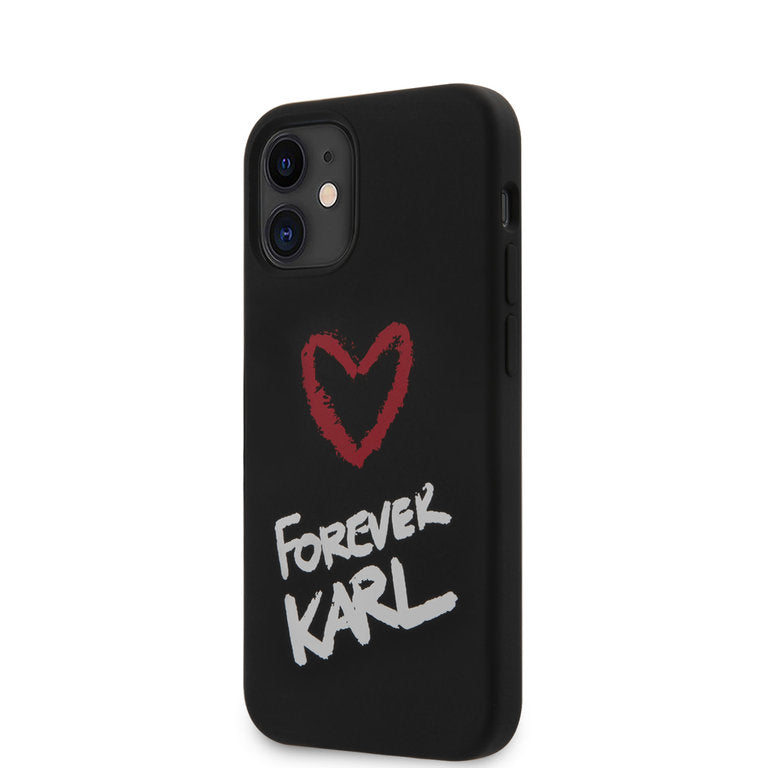 Karl Lagerfeld Apple iPhone 12 Mini TPU Beschermend Backcover hoesje - Zwart