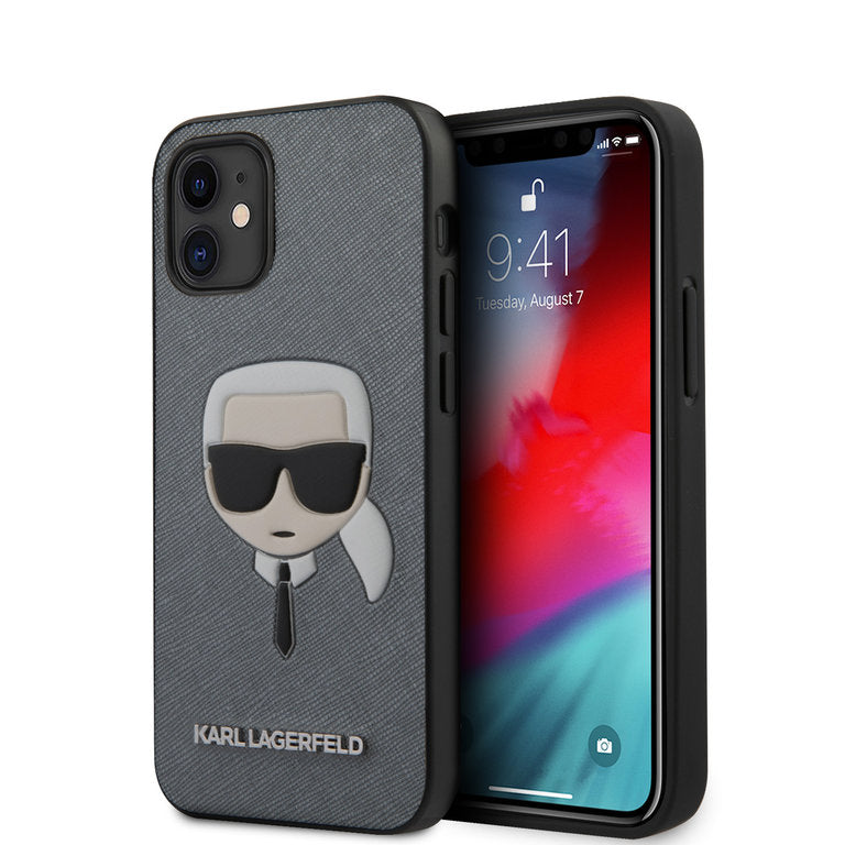 Karl Lagerfeld Apple iPhone 12 Mini TPU Beschermend Backcover hoesje - Zilver