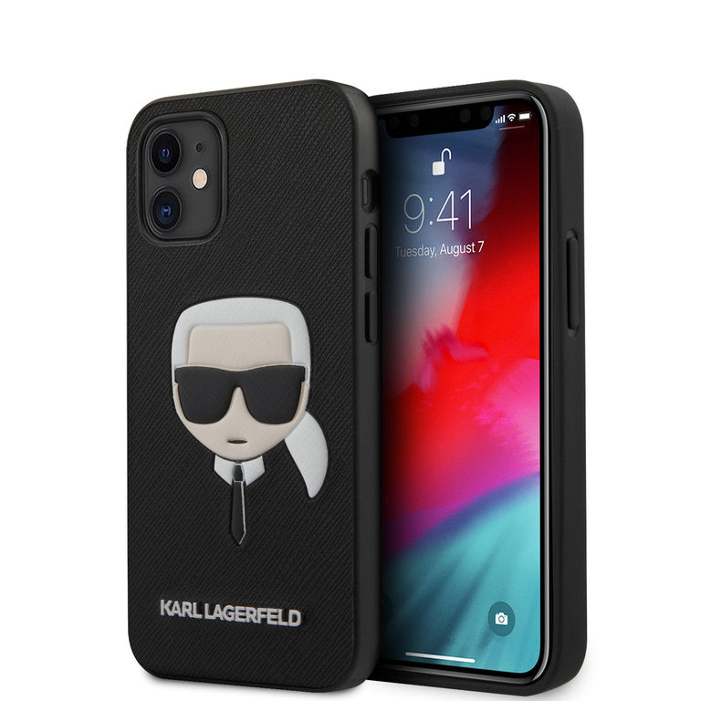 Karl Lagerfeld Apple iPhone 12 Mini TPU Beschermend Backcover hoesje - Zwart