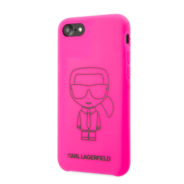 Karl Lagerfeld Apple iPhone 7-8-SE TPU Beschermend Backcover hoesje - Roze