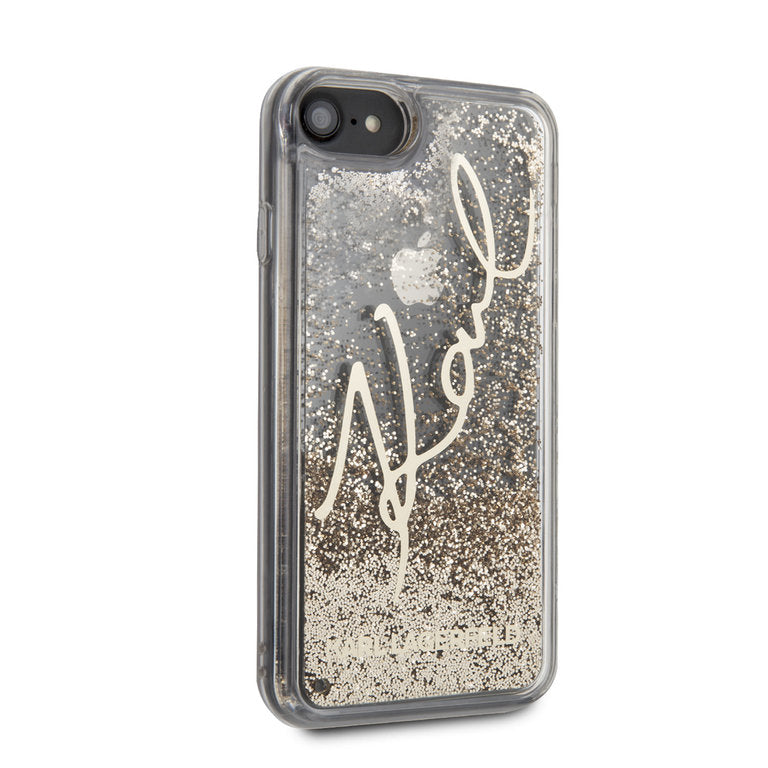 Karl Lagerfeld Apple iPhone 7-8-SE TPU Beschermend Backcover hoesje - Goud