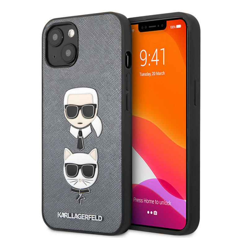 Karl Lagerfeld Apple iPhone 13 Mini TPU Beschermend Backcover hoesje - Zilver