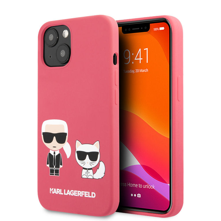 Karl Lagerfeld Apple iPhone 13 Mini TPU Beschermend Backcover hoesje - Roze