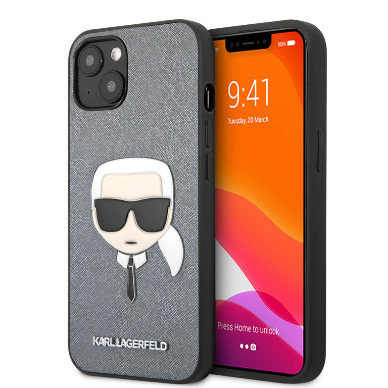 Karl Lagerfeld Apple iPhone 13 Mini TPU Beschermend Backcover hoesje - Zilver