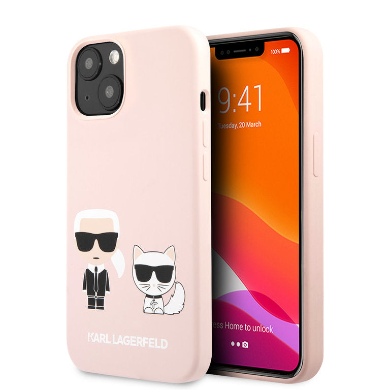 Karl Lagerfeld Apple iPhone 13 Mini TPU Beschermend Backcover hoesje - Roze