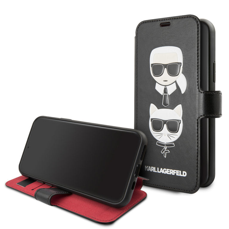 Karl Lagerfeld Apple iPhone 11 Pro TPU Pasjeshouder Boektype hoesje - Zwart