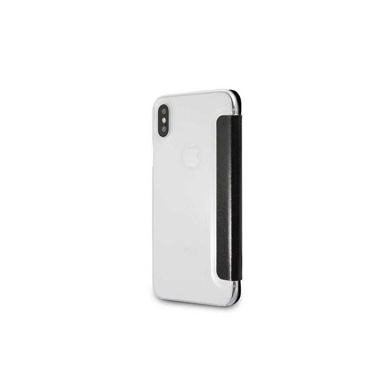 Karl Lagerfeld Apple iPhone X-Xs Leer Pasjeshouder Boektype hoesje - Zwart