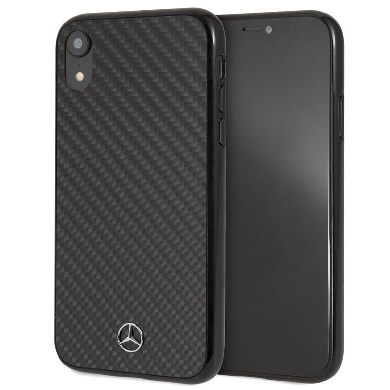 Mercedes Apple iPhone Xr CarbonFiber Beschermend Backcover hoesje - Carbon
