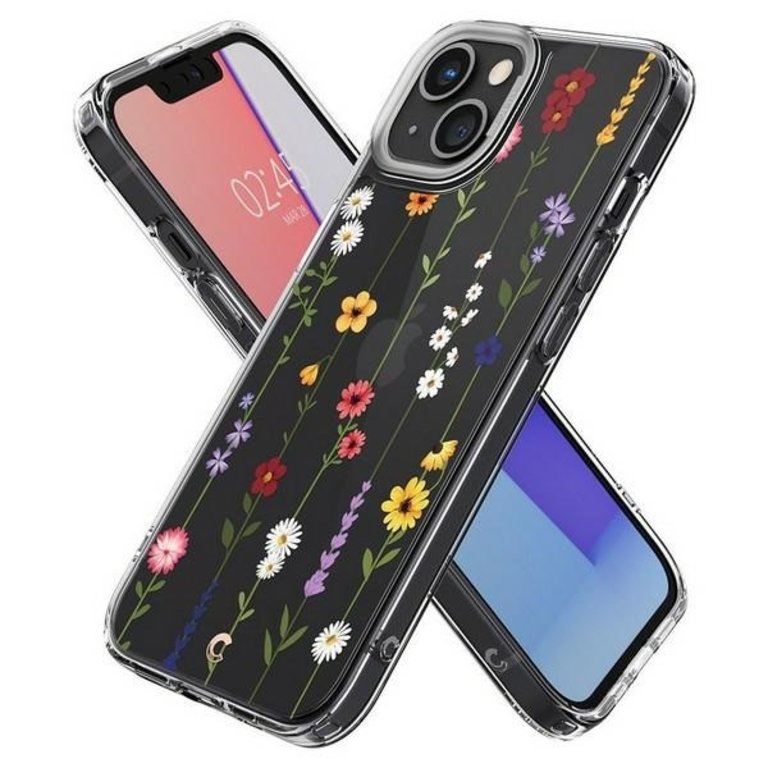 Spigen Apple iPhone 13 TPU Beschermend Backcover hoesje - Bloem